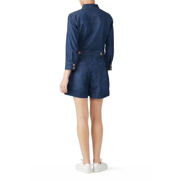 SANCTUARY coronado denim surplus romper in blue - Picture 3 of 4